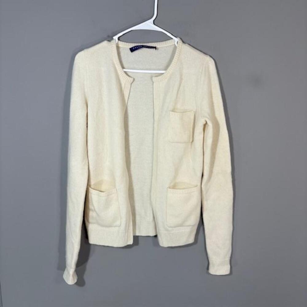 Ralph Lauren Purple Label Cashmere Cardigan Sweater Womens Medium White